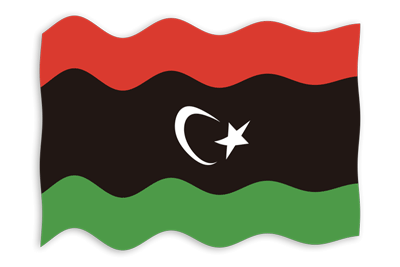 リビアの国旗-波