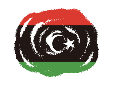 リビアの国旗-クラヨン2