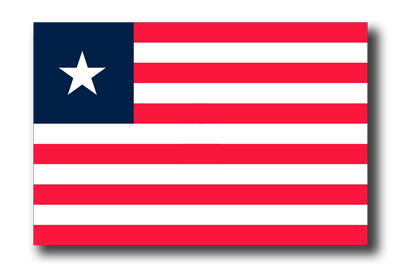 リベリア共和国の国旗-ドロップシャドウ