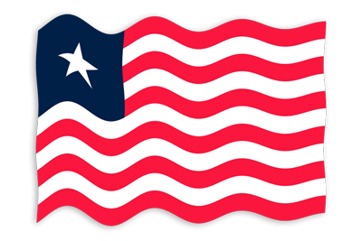 リベリア共和国の国旗-波