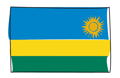 ルワンダ共和国の国旗-グラフィティ