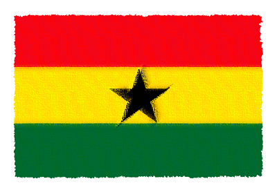 ガーナ共和国の国旗-パステル