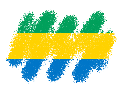 ガボン共和国の国旗-クレヨン1