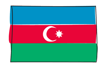アゼルバイジャン共和国の国旗-グラフィティ