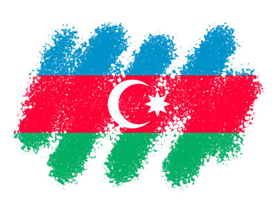 アゼルバイジャン共和国の国旗-クレヨン1