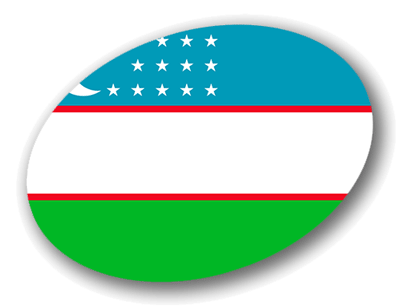 ウズベキスタン共和国の国旗-楕円