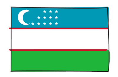 ウズベキスタン共和国の国旗-グラフィティ