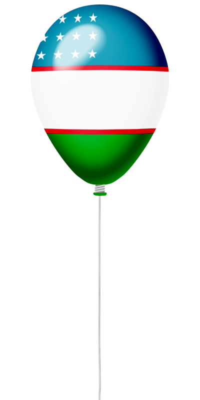ウズベキスタン共和国の国旗-風せん