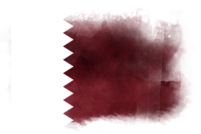カタール国の国旗-水彩風