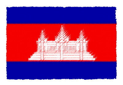 カンボジア王国の国旗-パステル