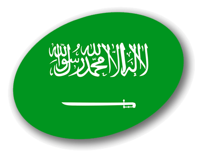サウジアラビア王国の国旗-楕円