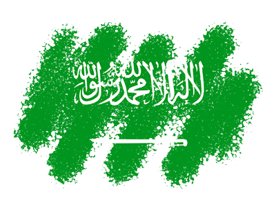 サウジアラビア王国の国旗-クレヨン1