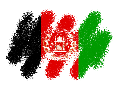 アフガニスタン・イスラム共和国の国旗-クレヨン1