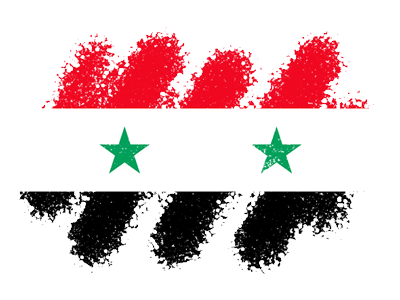 シリア・アラブ共和国の国旗-クレヨン1