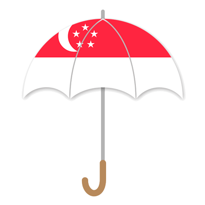 シンガ・ポール共和国の国旗-傘