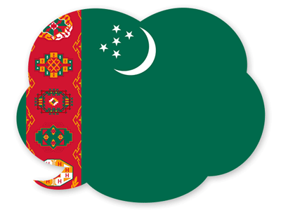 トルクメニスタンの国旗-吹き出し