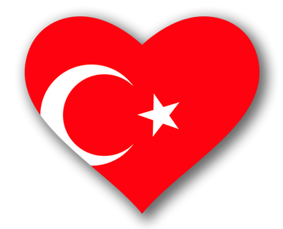 トルコ共和国の国旗-ハート