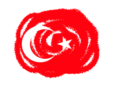 トルコ共和国の国旗-クラヨン2