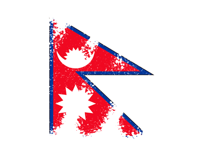 ネパール連邦民主共和国の国旗-クレヨン1