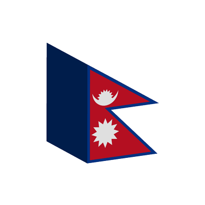 ネパール連邦民主共和国の国旗-積み木