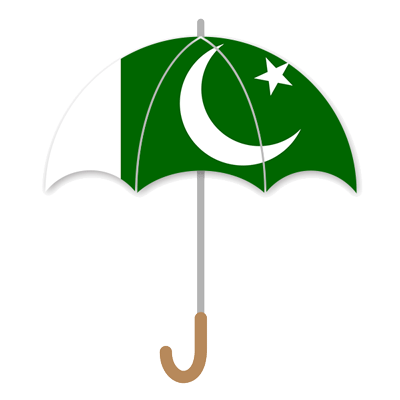 パキスタン・イスラム共和国の国旗-傘
