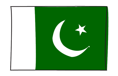 パキスタン・イスラム共和国の国旗-グラフィティ