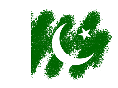 パキスタン・イスラム共和国の国旗-クレヨン1