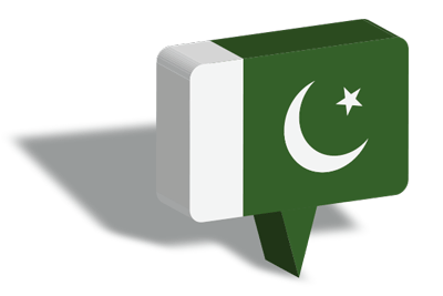 パキスタン・イスラム共和国の国旗-マップピン