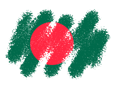 バングラデシュ人民共和国の国旗-クレヨン1