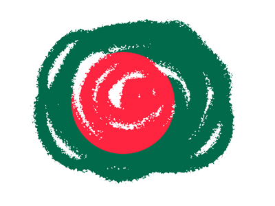 バングラデシュ人民共和国の国旗-クラヨン2