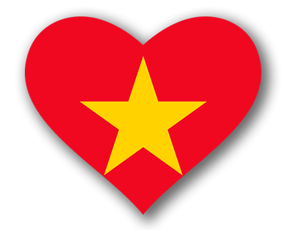 ベトナム社会主義共和国の国旗-ハート