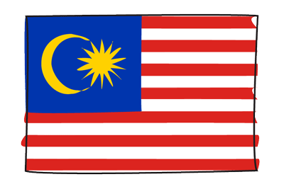 マレーシアの国旗-グラフィティ