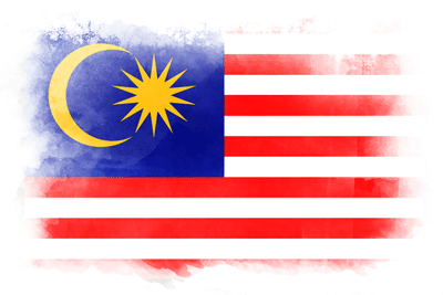 マレーシアの国旗-水彩風