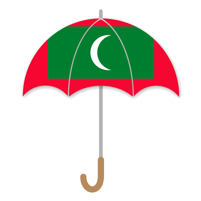 モルディブ共和国の国旗-傘