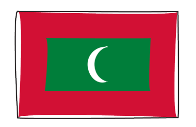 モルディブ共和国の国旗-グラフィティ