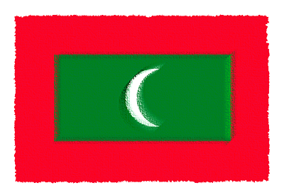 モルディブ共和国の国旗-パステル