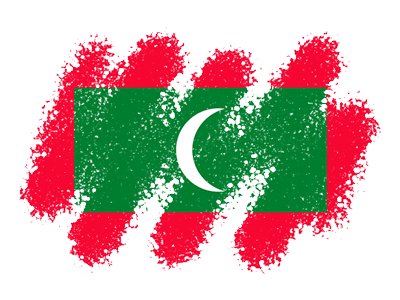 モルディブ共和国の国旗-クレヨン1