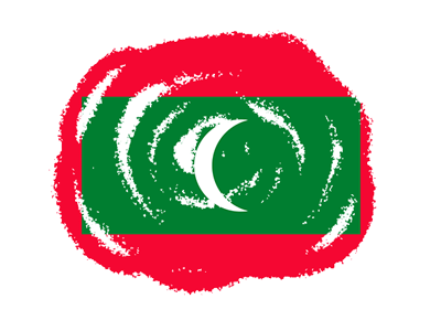 モルディブ共和国の国旗-クラヨン2