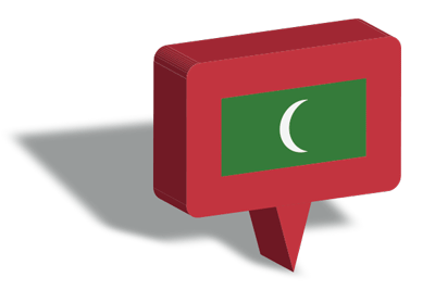 モルディブ共和国の国旗-マップピン