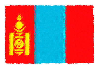 モンゴル国の国旗-パステル
