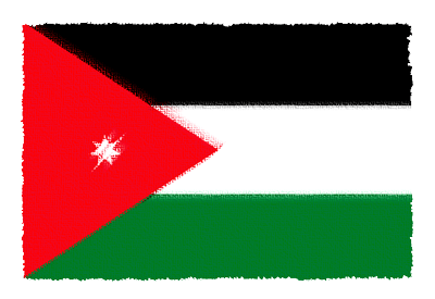 ヨルダン・ハシェミット王国の国旗-パステル