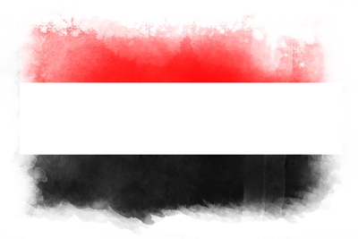 イエメン共和国の国旗-水彩風