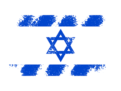 イスラエル国の国旗-クレヨン1