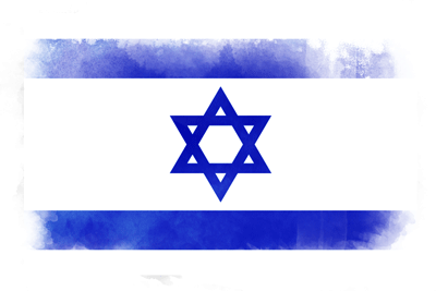 イスラエル国の国旗-水彩風