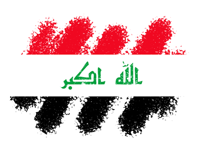 イラク共和国の国旗-クレヨン1
