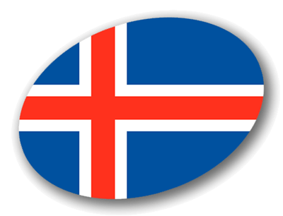 アイスランド共和国の国旗-楕円