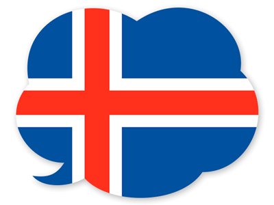 アイスランド共和国の国旗-吹き出し