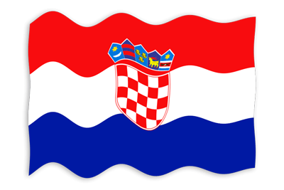 クロアチア共和国の国旗-波
