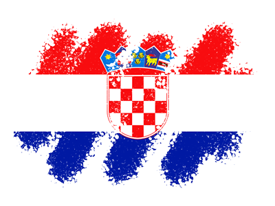 クロアチア共和国の国旗-クレヨン1