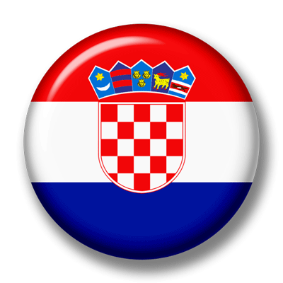 クロアチア共和国の国旗-缶バッジ